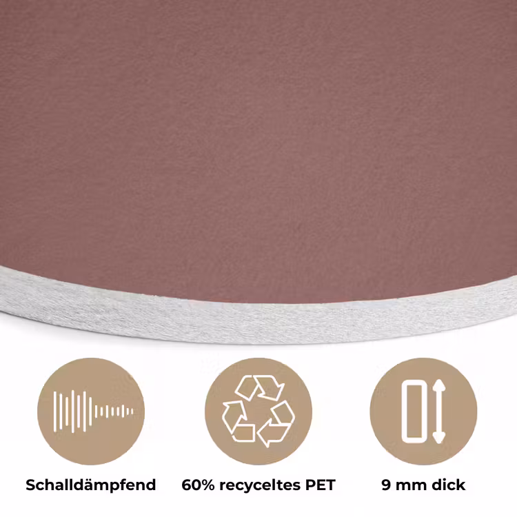 Muted - Raisin - Rood Akoestische PET Vilt - Rond klein 838 -closeup_DE