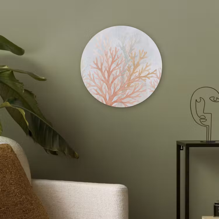Natuur - Abstract - Aquarel - Organisch - Warm Akoestische PET Vilt - Rond klein -sfeer2