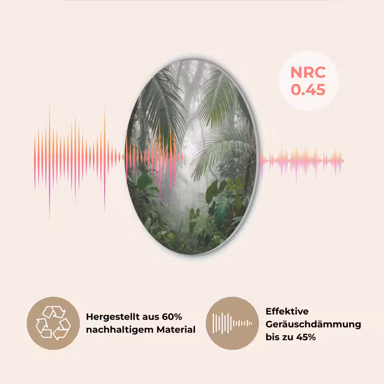 Natuur - Jungle - Mist - Tropisch - Groen Akoestische PET Vilt - Rond klein -USP_DE
