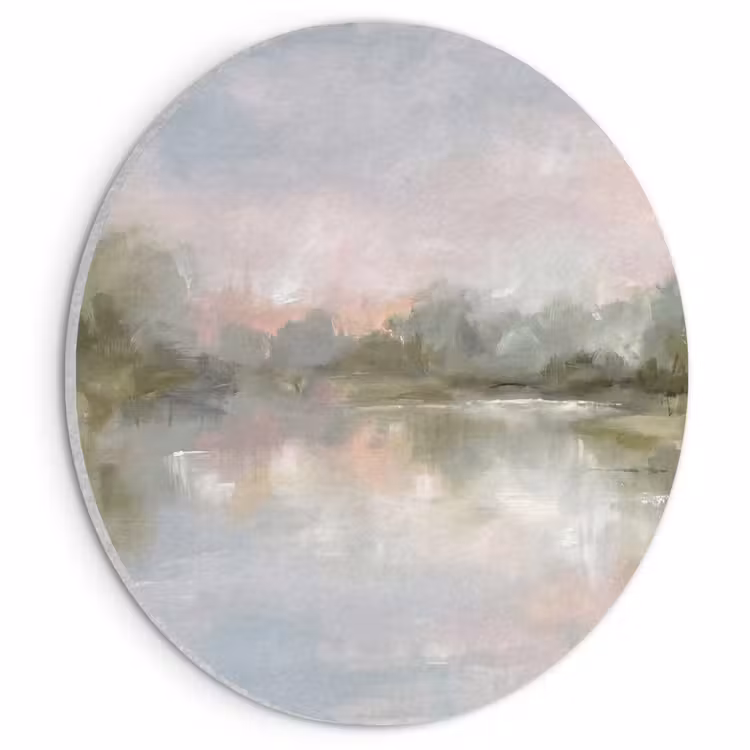 Natuur - Landschap - Abstract - Water - Groen Akoestische PET Vilt - Rond klein -3d
