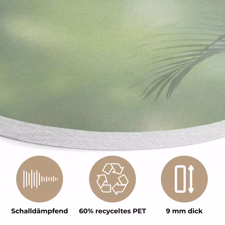 Natuur - Vervaagd - Groen - Abstract - Modern Akoestische PET Vilt - Rond klein -closeup_DE