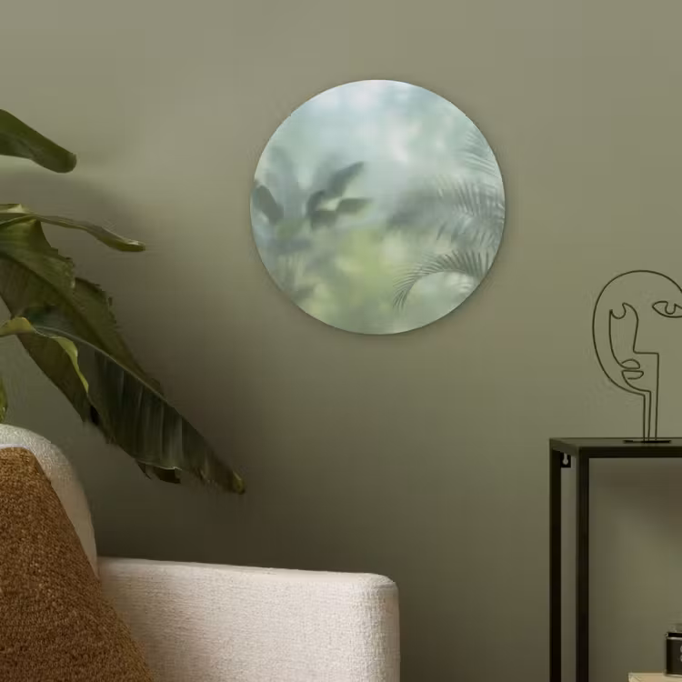 Natuur - Vervaagd - Groen - Abstract - Modern Akoestische PET Vilt - Rond klein -sfeer2