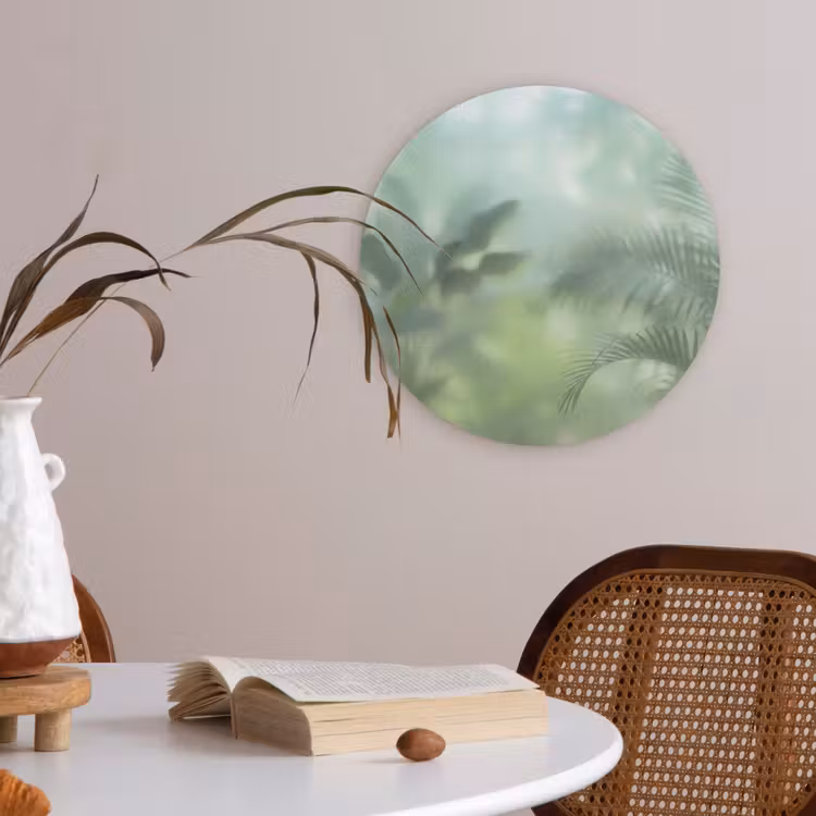 Natuur - Vervaagd - Groen - Abstract - Modern Akoestische PET Vilt - Rond klein -sfeer3