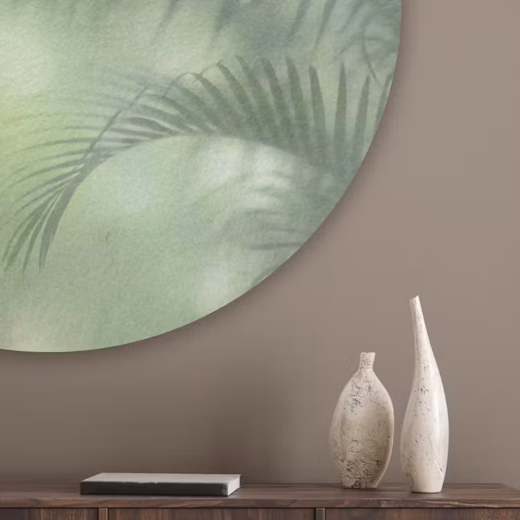 Natuur - Vervaagd - Groen - Abstract - Modern Akoestische PET Vilt - Rond klein -sfeer5_closeup