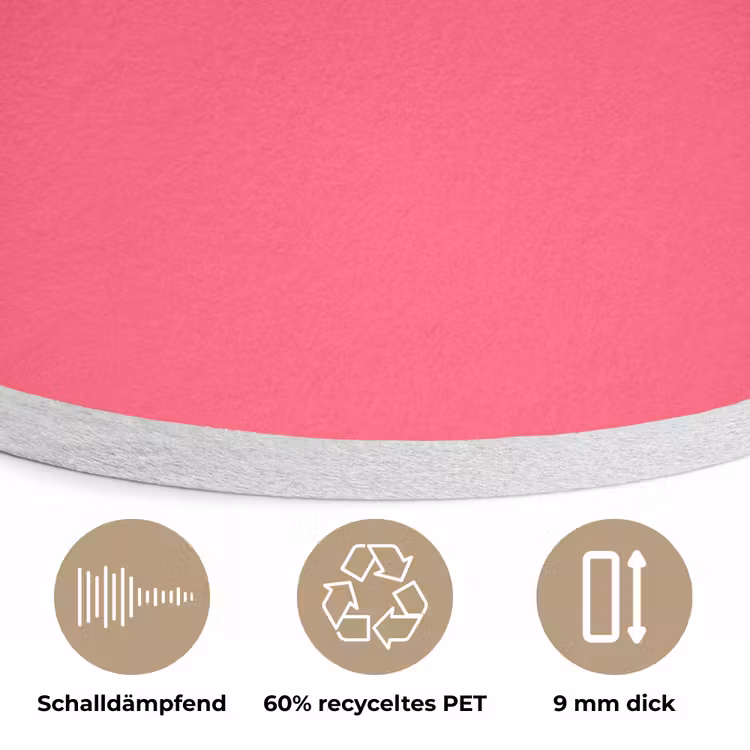 Neon - Flamingo - Roze Akoestische PET Vilt - Rond klein 838 -closeup_DE