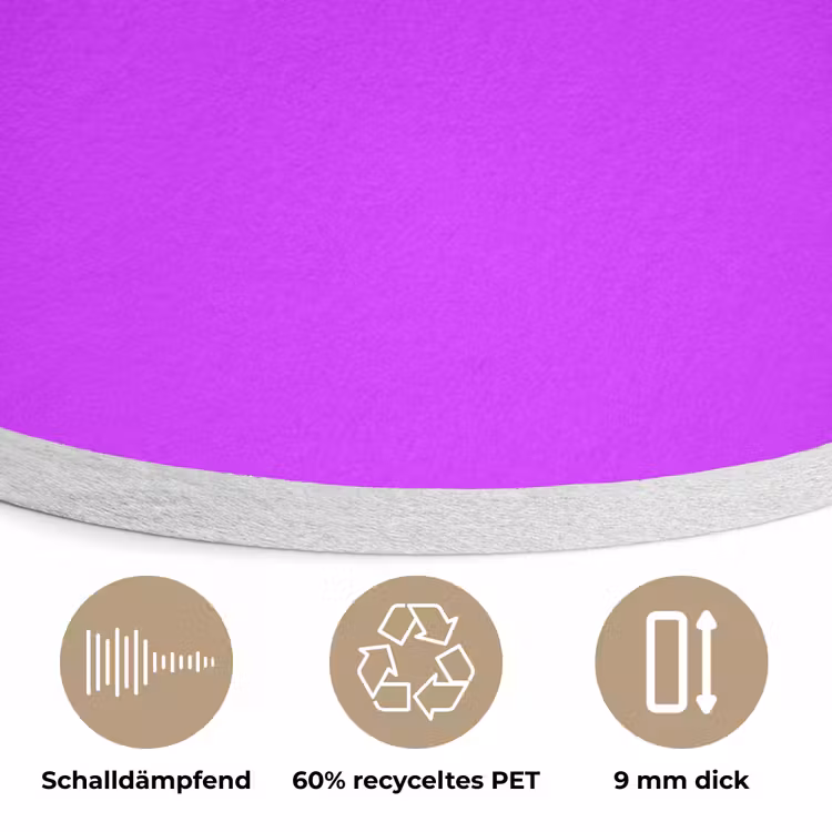 Neon - Orchid - Paars Akoestische PET Vilt - Rond klein 838 -closeup_DE