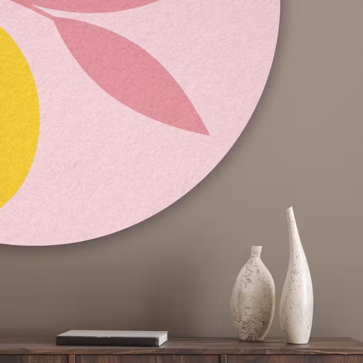 Fruit - Tak - Natuur - Abstract - Roze Akoestische PET Vilt - Rond klein -sfeer5_closeup