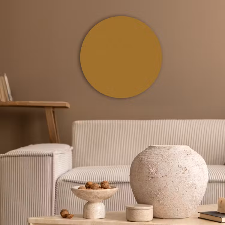 Ocre - Gold - Geel Akoestische PET Vilt - Rond klein 838 -sfeer1