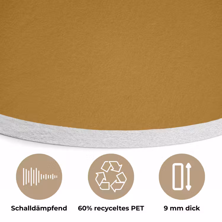 Ocre - Gold - Geel Akoestische PET Vilt - Rond klein 838 -closeup_DE