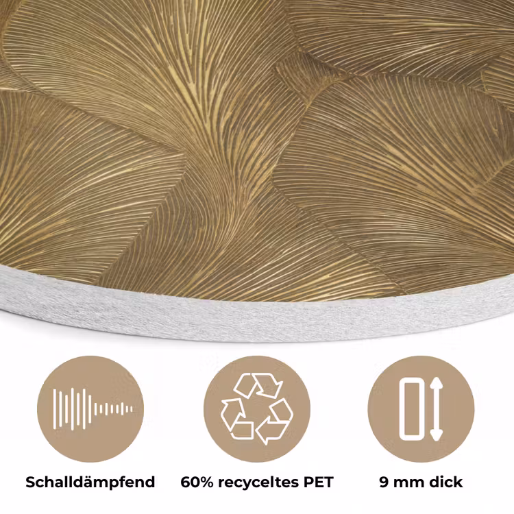 Organisch - Lijnen - Goud Akoestische PET Vilt - Rond klein 838 -closeup_DE