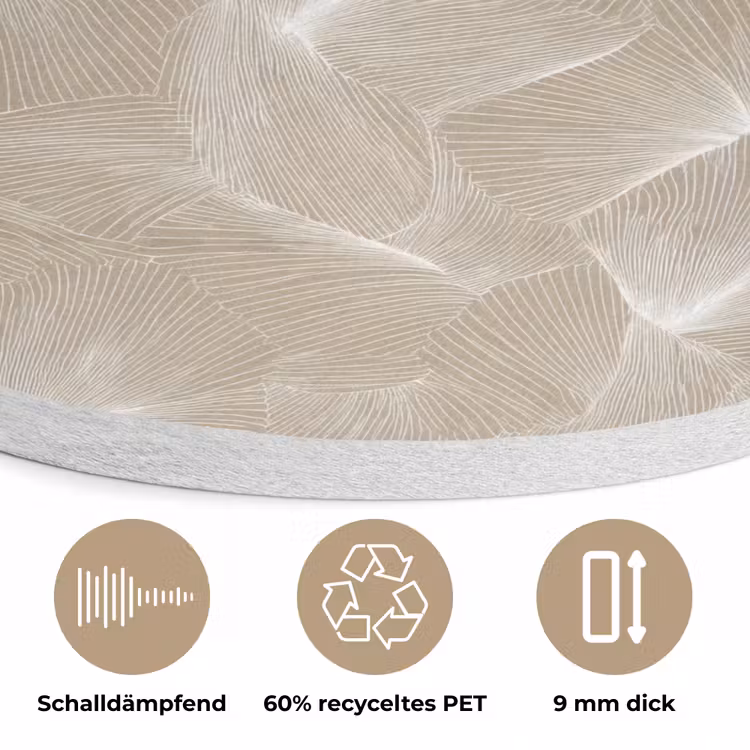 Organisch - Textuur - Beige Akoestische PET Vilt - Rond klein 838 -closeup_DE
