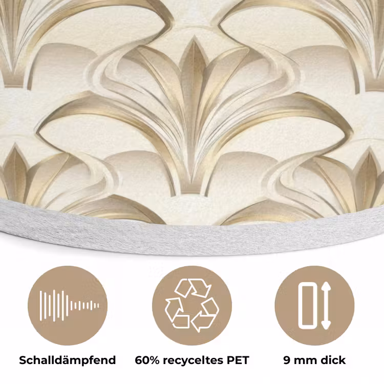 Ornament - Barok - Goud Akoestische PET Vilt - Rond klein 838 -closeup_DE