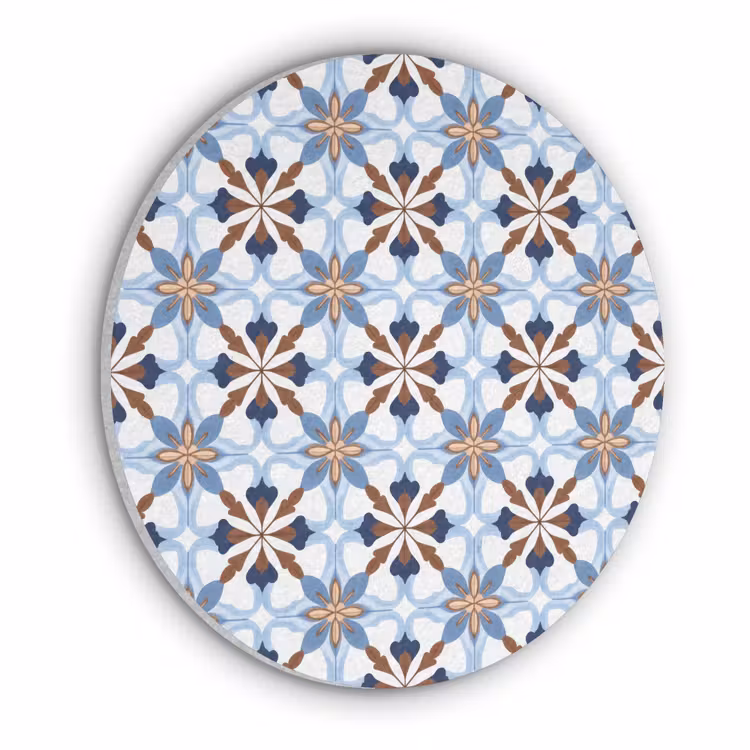 Ornament - Tegel - Kleurrijk Akoestische PET Vilt - Rond klein 838 -3d