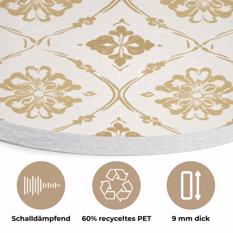 Ornament - Klassiek - Goud Akoestische PET Vilt - Rond klein 838 -closeup_DE