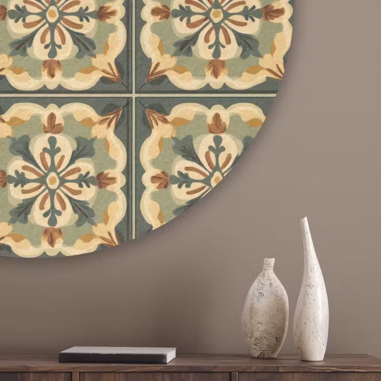 Ornament - Patroon - Groen Akoestische PET Vilt - Rond klein 838 -sfeer5_closeup