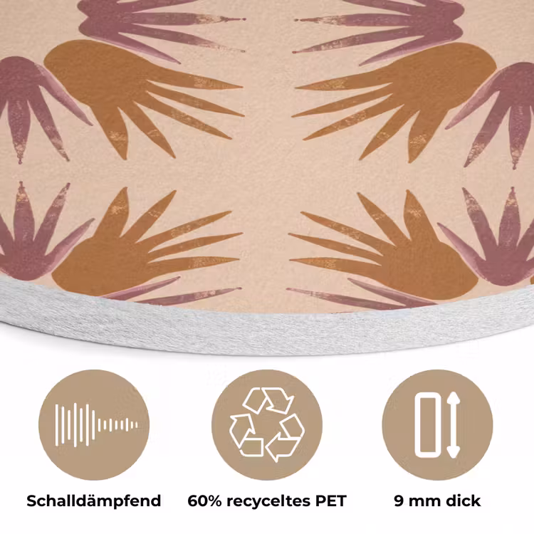 Ornament - Patroon - Oker Akoestische PET Vilt - Rond klein 838 -closeup_DE
