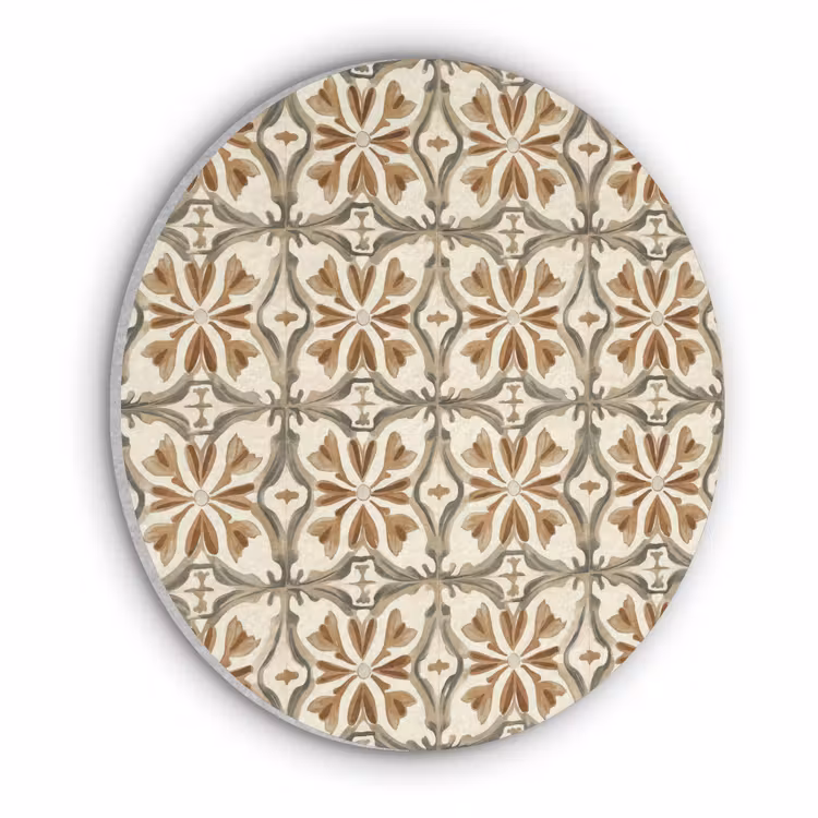 Siertegel - Patroon - Bruin Akoestische PET Vilt - Rond klein 838 -3d