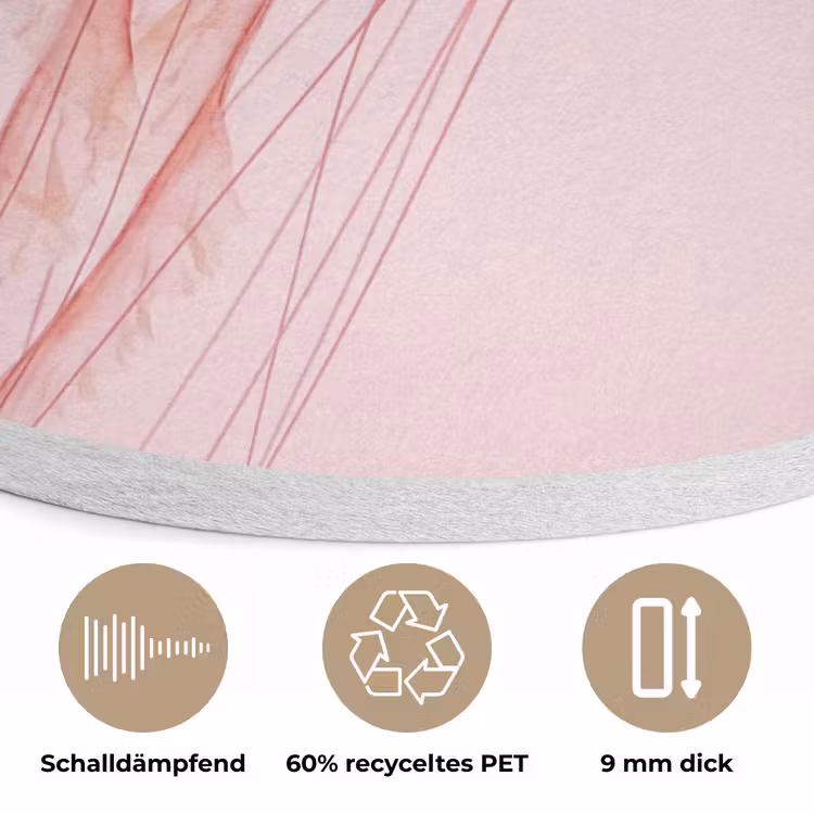 Sierlijk - Kwal - Roze Akoestische PET Vilt - Rond klein -closeup_DE