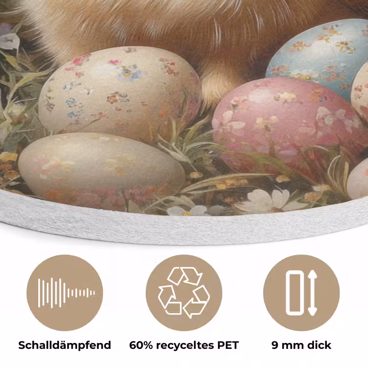 Paashaas - Lente - Paaseieren Akoestische PET Vilt - Rond klein -closeup_DE