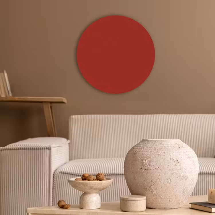 Oxblood - Maroon - Rood Akoestische PET Vilt - Rond klein 838 -sfeer1