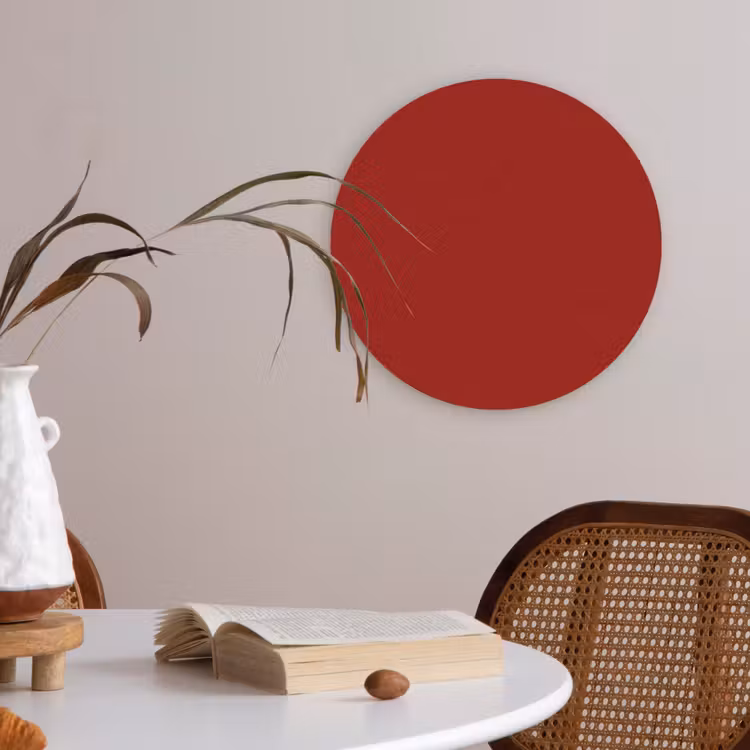 Oxblood - Maroon - Rood Akoestische PET Vilt - Rond klein 838 -sfeer3