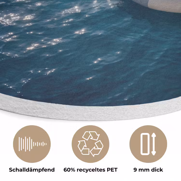 Oceaan - Zwemband - Horizon Akoestische PET Vilt - Rond klein -closeup_DE
