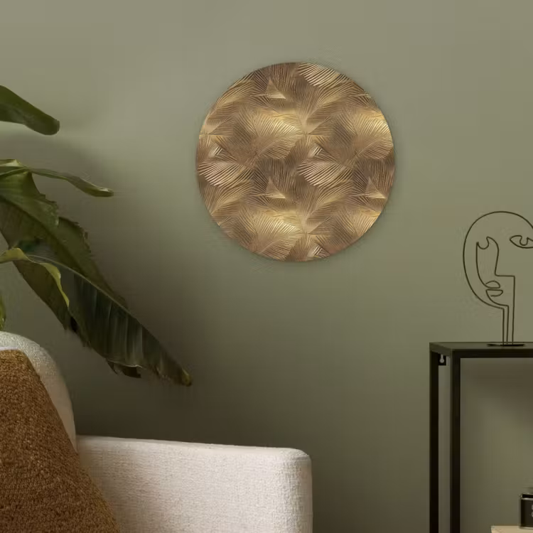 Palm - Waaier - Goud Akoestische PET Vilt - Rond klein 838 -sfeer2