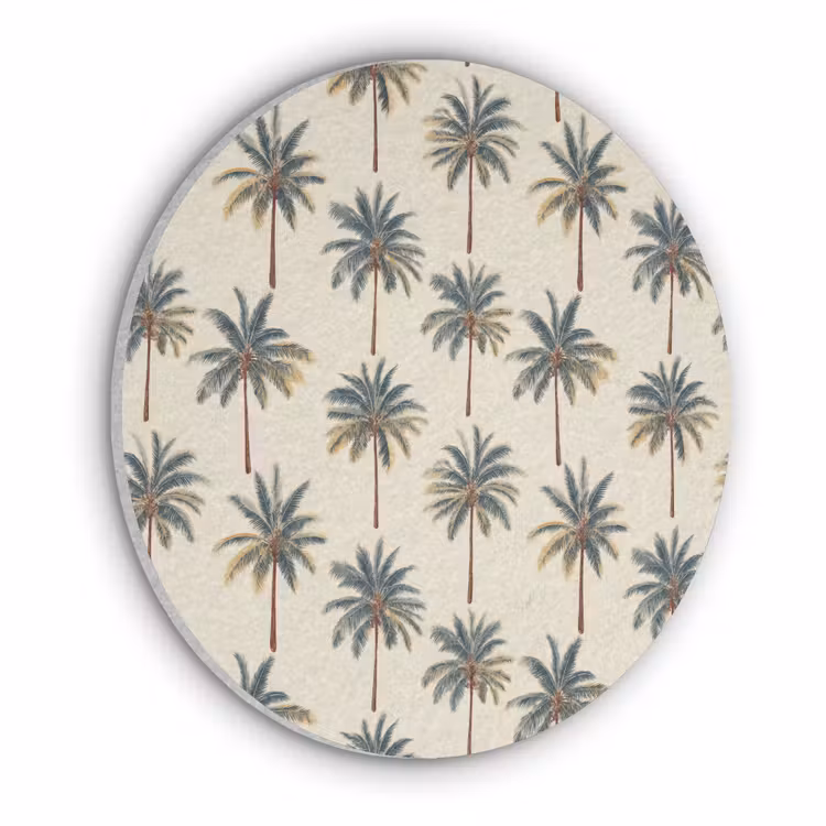 Palmbomen - Tropisch - Groen Akoestische PET Vilt - Rond klein 838 -3d