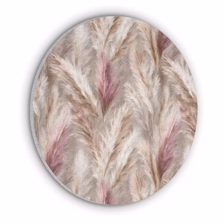 Pampasgras - Pluizig - Kleurrijk Akoestische PET Vilt - Rond klein 838 -3d