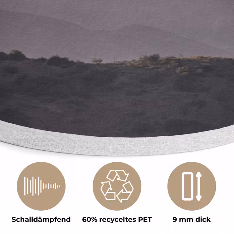Panorama - Landschap - Bergen Akoestische PET Vilt - Rond klein -closeup_DE