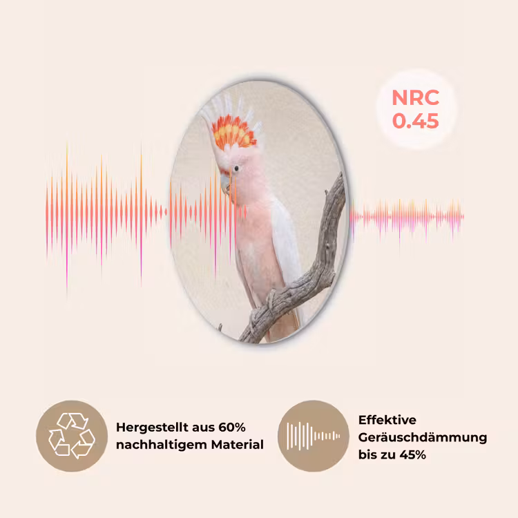 Papagaai - Tak - Roze Akoestische PET Vilt - Rond klein -USP_DE