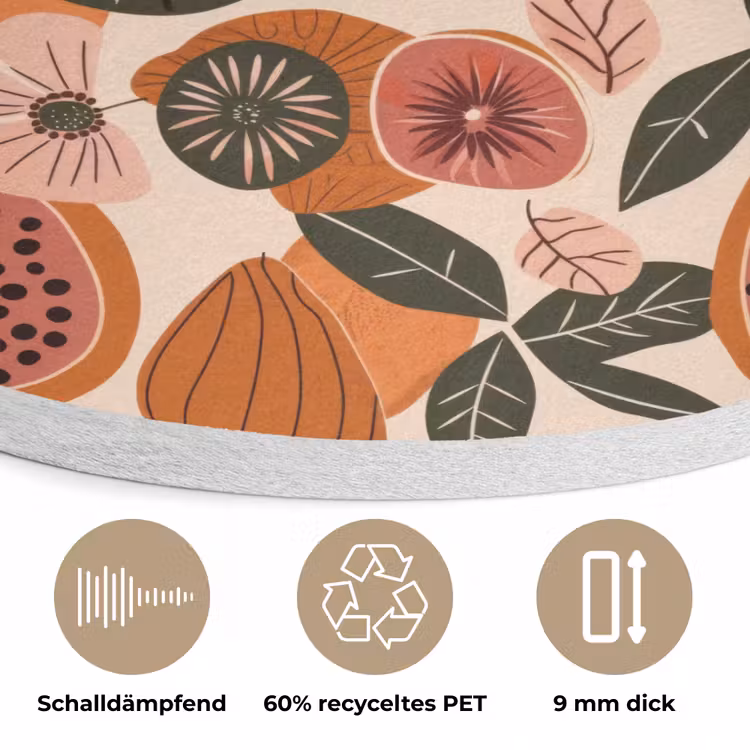 Papaja - Bloesem - Oranje Akoestische PET Vilt - Rond klein 838 -closeup_DE