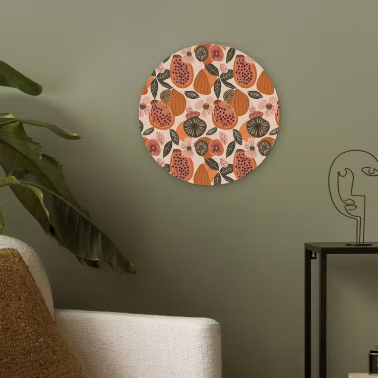 Papaja - Bloesem - Oranje Akoestische PET Vilt - Rond klein 838 -sfeer2