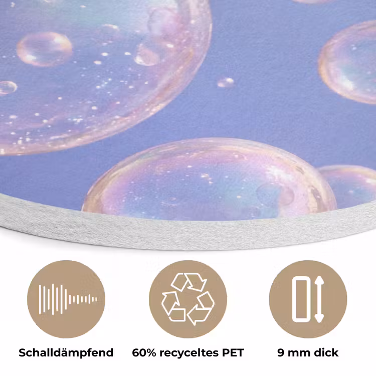 Pastel - Bubbels - Dromerig Akoestische PET Vilt - Rond klein -closeup_DE