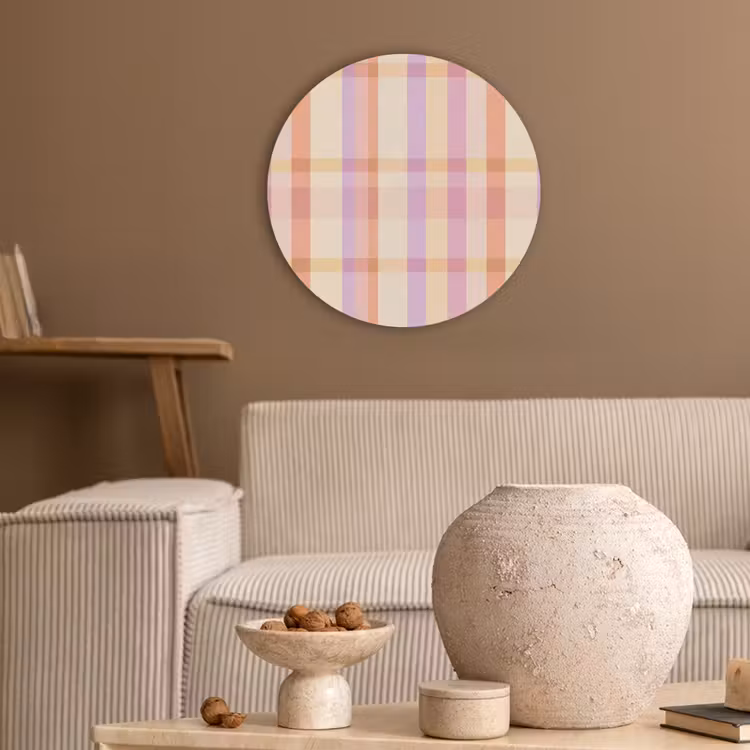 Pastel - uitpatroon - Geometrisch Akoestische PET Vilt - Rond klein 838 -sfeer1