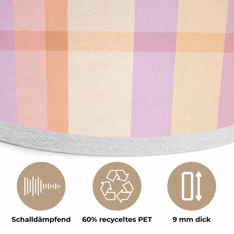 Pastel - uitpatroon - Geometrisch Akoestische PET Vilt - Rond klein 838 -closeup_DE