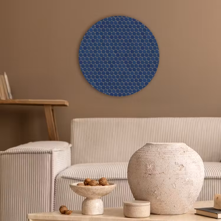 Penny - Mozaïek - Donkerblauw Akoestische PET Vilt - Rond klein 838 -sfeer1