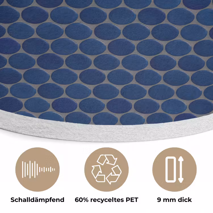 Penny - Mozaïek - Donkerblauw Akoestische PET Vilt - Rond klein 838 -closeup_DE