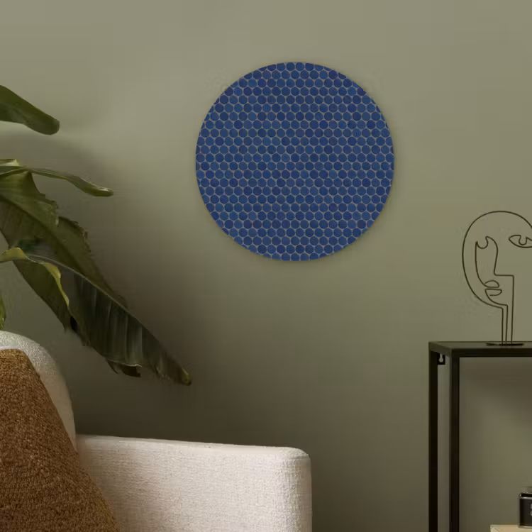 Penny - Mozaïek - Donkerblauw Akoestische PET Vilt - Rond klein 838 -sfeer2