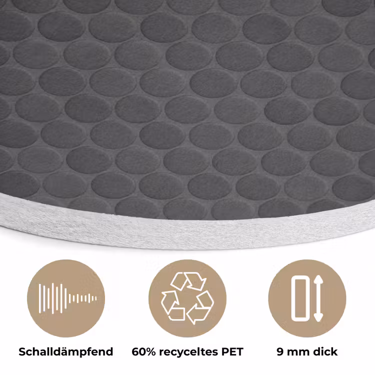 Penny - Mozaïek - Donkergrijs Akoestische PET Vilt - Rond klein 838 -closeup_DE