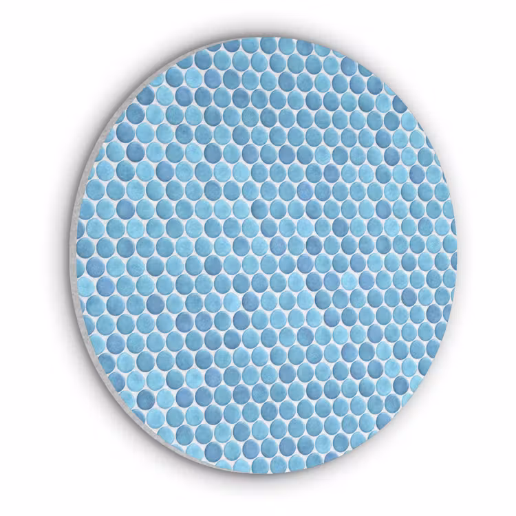 Penny - Mozaïek - Lichtblauw Akoestische PET Vilt - Rond klein 838 -3d