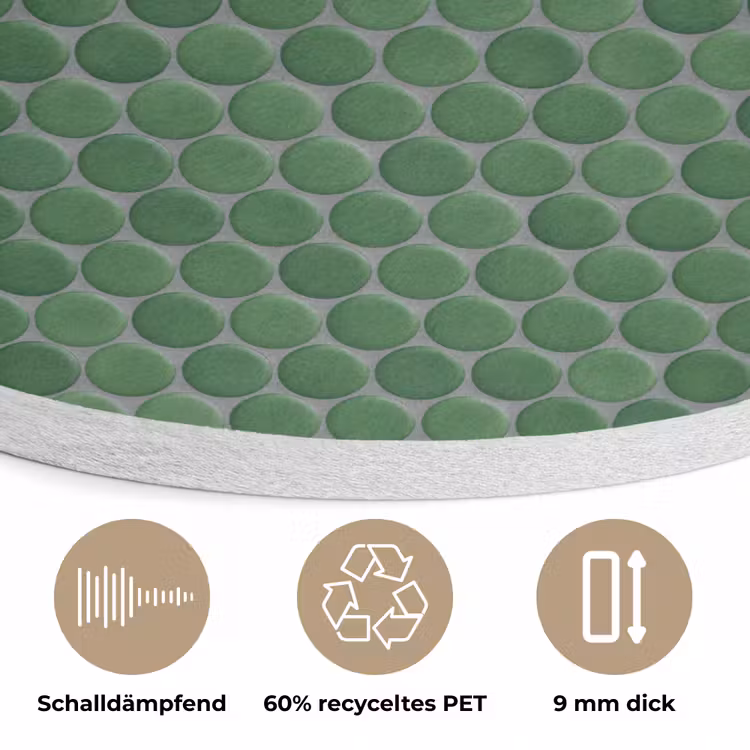 Penny - Mozaïek - Bosgroen - Green Akoestische PET Vilt - Rond klein 838 -closeup_DE