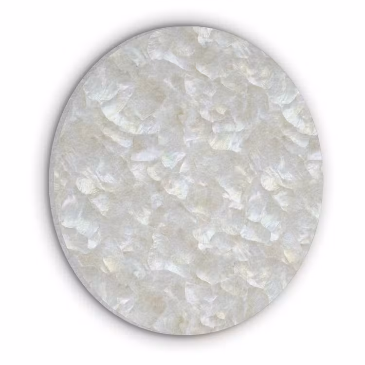 Parelmoerglans - Wit - Schelp Akoestische PET Vilt - Rond klein 838 -3d