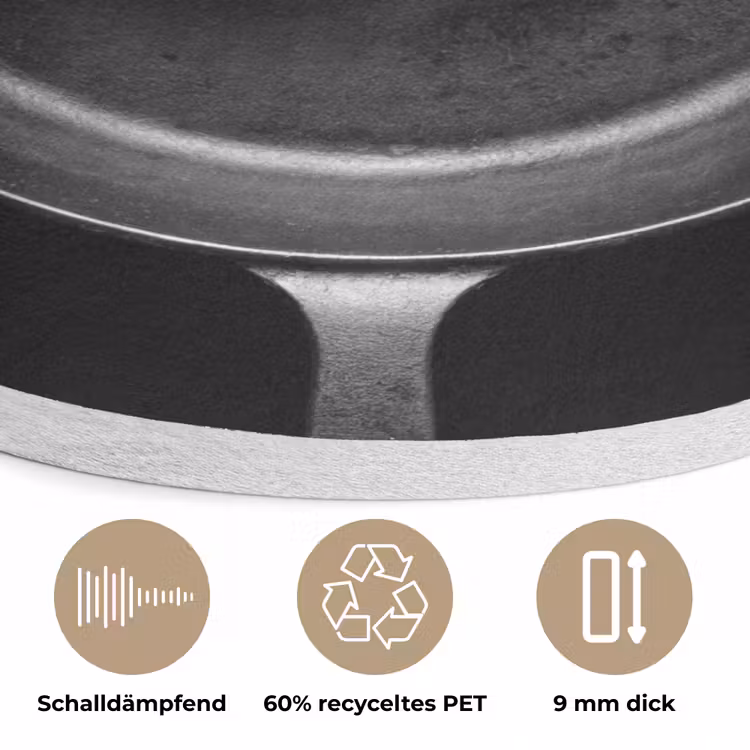 Pan - Vis - Zwart - Wit Akoestische PET Vilt - Rond klein -closeup_DE