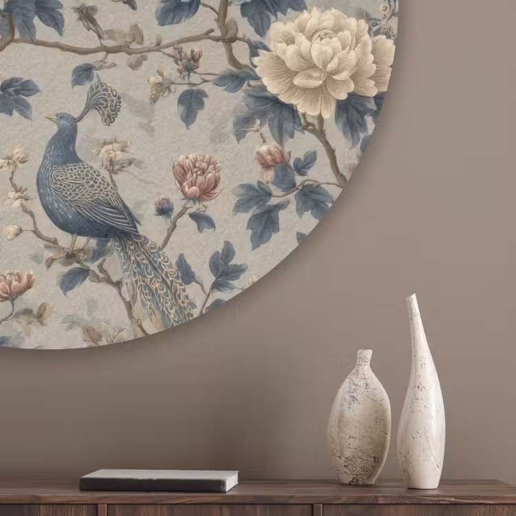 Pauw - Bloemen - Blauw Akoestische PET Vilt - Rond klein 838 -sfeer5_closeup