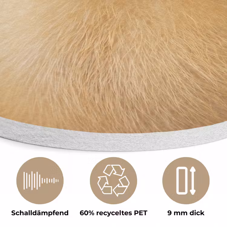 Pijltje - Eend - Natuur - Geel Akoestische PET Vilt - Rond klein -closeup_DE