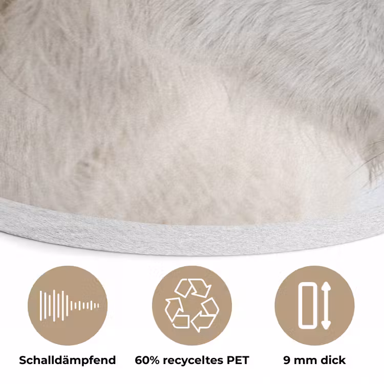Paard - Kop - Winter - Dieren - Wit Akoestische PET Vilt - Rond klein -closeup_DE
