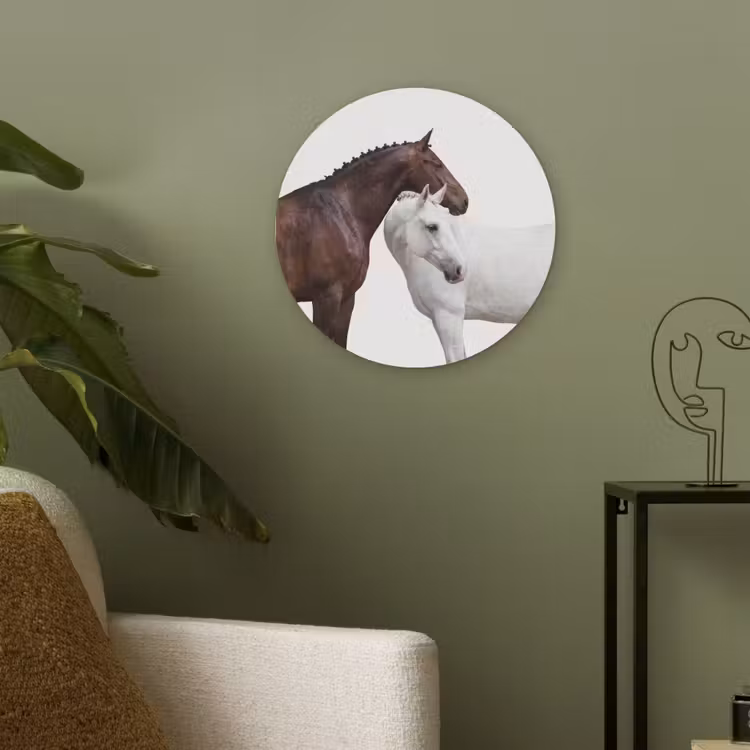 Paard - Modern - Balans Akoestische PET Vilt - Rond klein -sfeer2