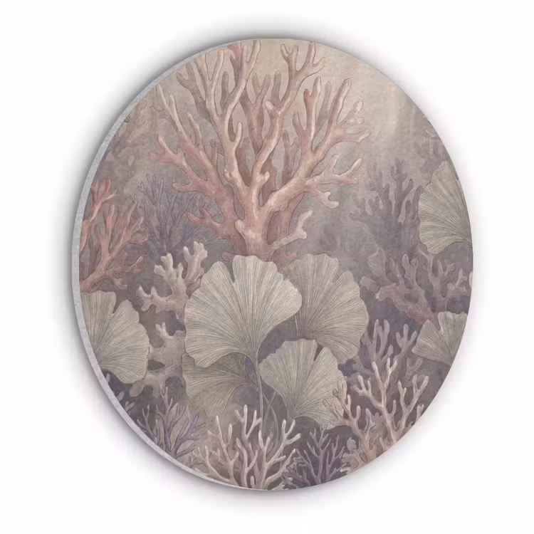 Plant - Bladeren - Zee - Illustratie - Groen Akoestische PET Vilt - Rond klein -3d