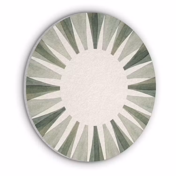 Planten - Abstract - Waterverf - Groen - Natuur Akoestische PET Vilt - Rond klein -3d